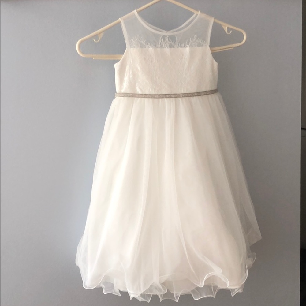White flower girl dress